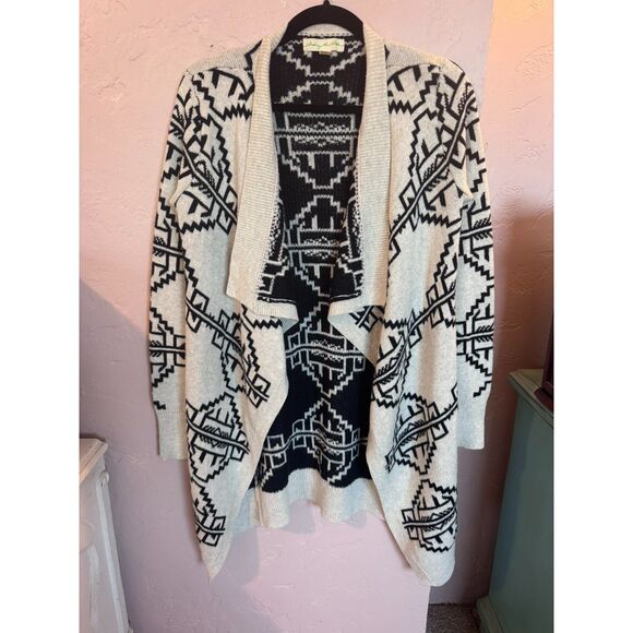 Staring at Stars by Urban Outfitters Aztec Open Front Waterfall Cardigan Small - Picture 3 of 8